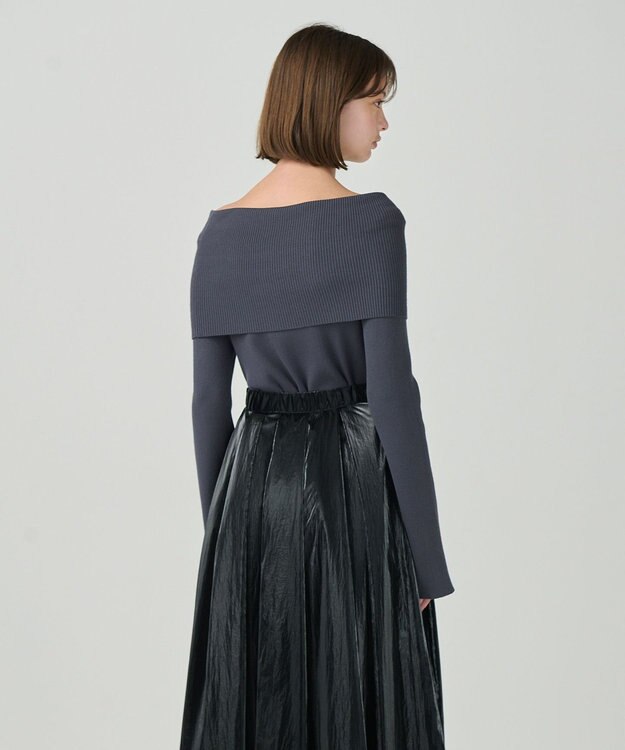 GRACE CONTINENTAL オフショルニットトップ グレー