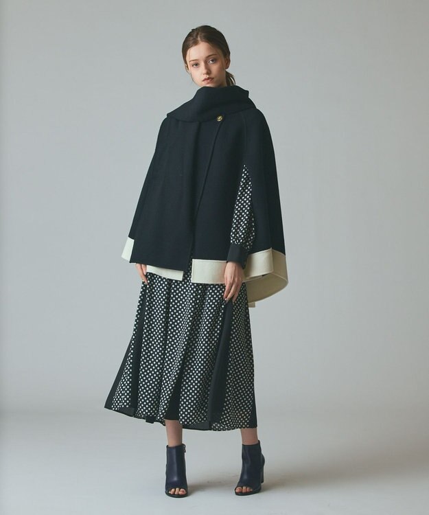 GRACE CONTINENTAL ドットコンビスカート ブラック
