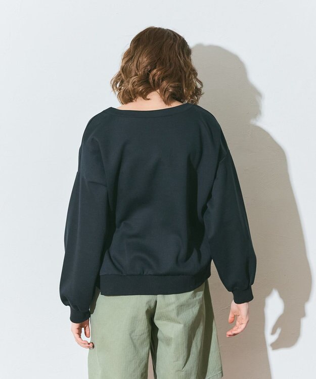 GRACE CONTINENTAL モチーフ刺繍スウェットトップ ブラック