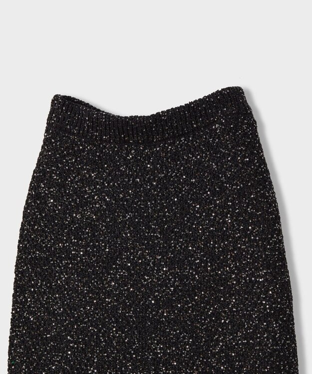 GRACE CONTINENTAL シャイニーニットロングスカート ブラック