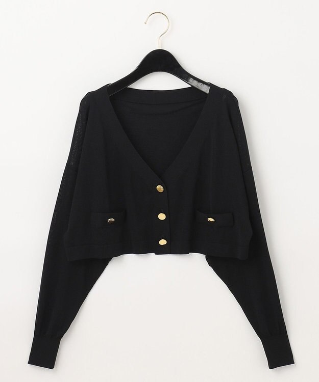 GRACE CONTINENTAL ショートルーズニットカーディガン ブラック