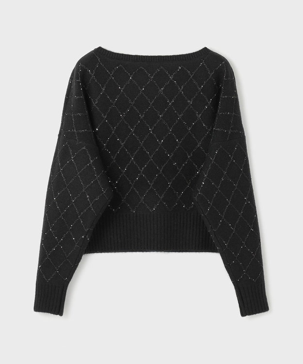 GRACE CONTINENTAL スパークルニットトップ ブラック