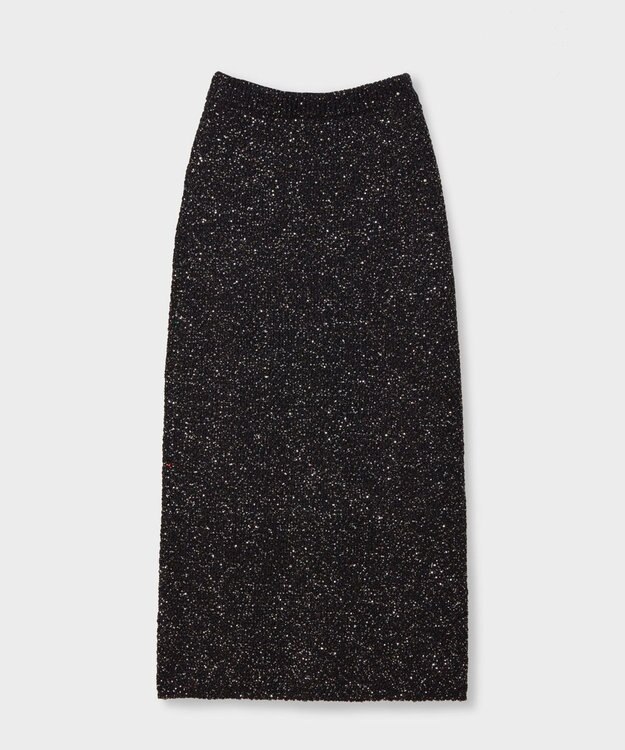 GRACE CONTINENTAL シャイニーニットロングスカート ブラック