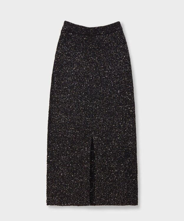 GRACE CONTINENTAL シャイニーニットロングスカート ブラック