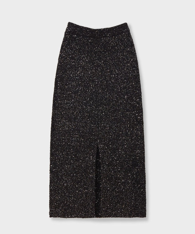 GRACE CONTINENTAL シャイニーニットロングスカート ブラック