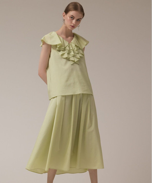 GRACE CONTINENTAL フレアタックスカート ライトグリーン