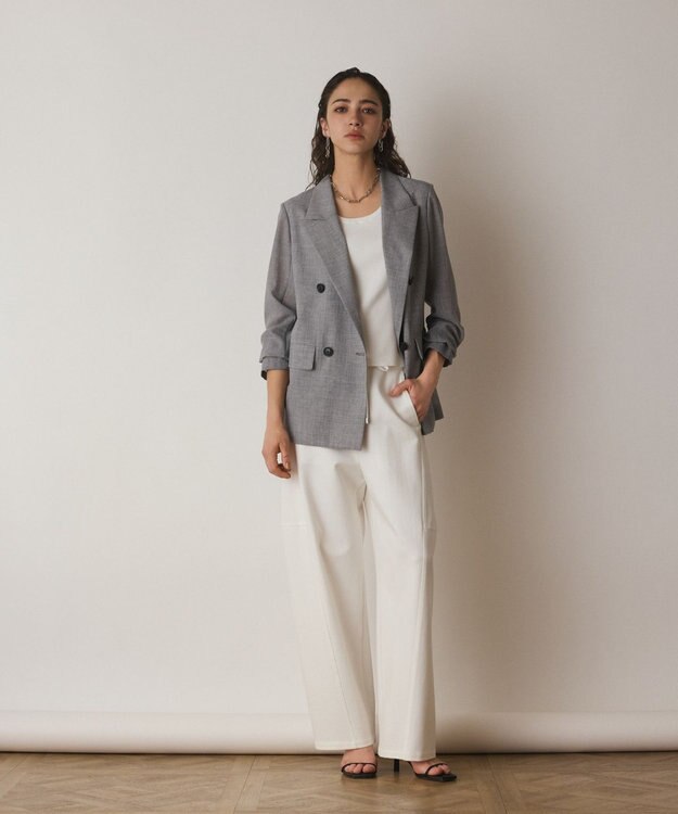 GRACE CONTINENTAL シアーテーラードジャケット グレー