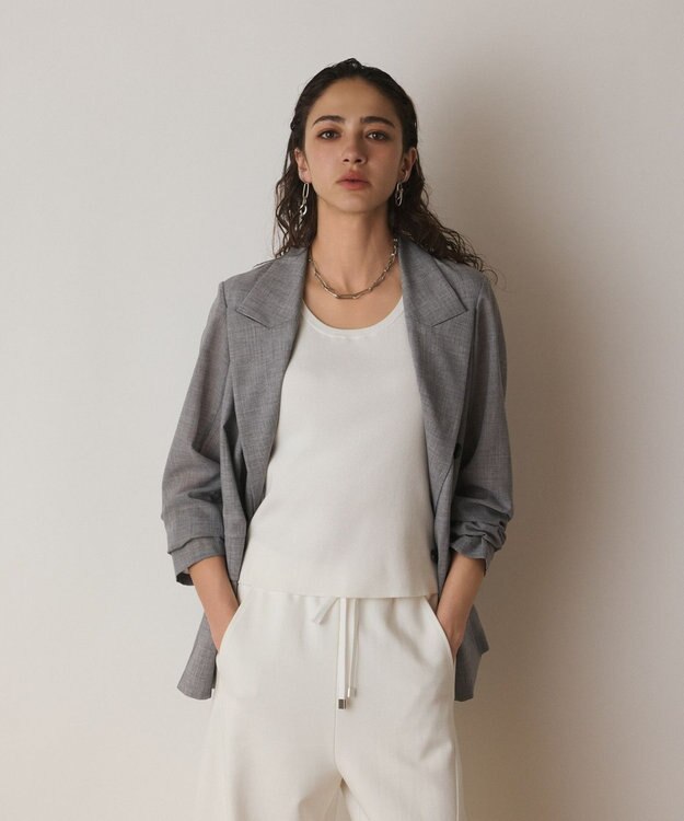 GRACE CONTINENTAL シアーテーラードジャケット グレー