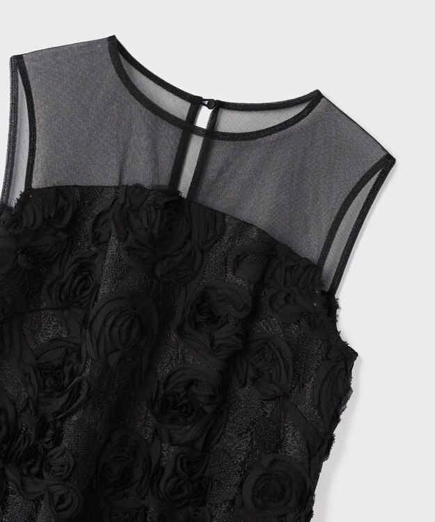 GRACE CONTINENTAL フラワーembドレス ブラック