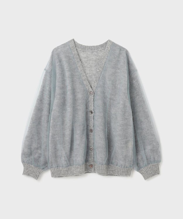 GRACE CONTINENTAL オーバーチュールニットカーディガン グレー