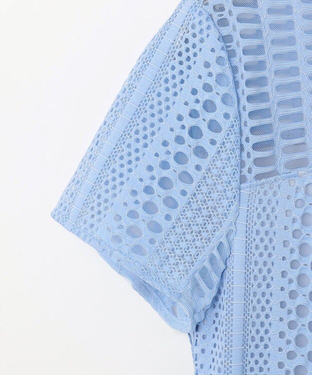 GRACE CONTINENTAL メッシュレースワンピース ブルー