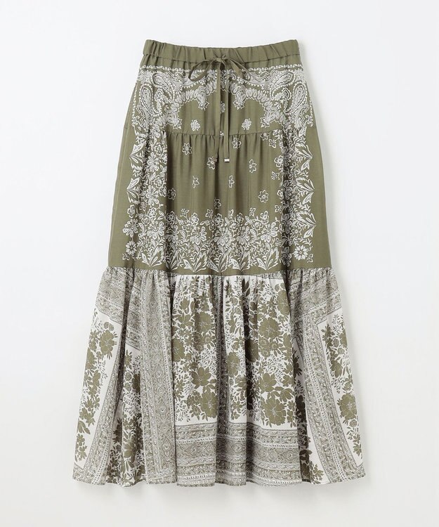 GRACE CONTINENTAL バンダナティアードスカート カーキ