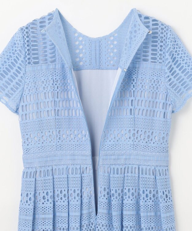 GRACE CONTINENTAL メッシュレースワンピース ブルー