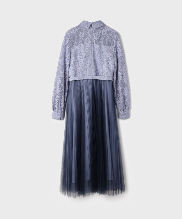 GRACE CONTINENTAL コードレースプリーツワンピース ブルー