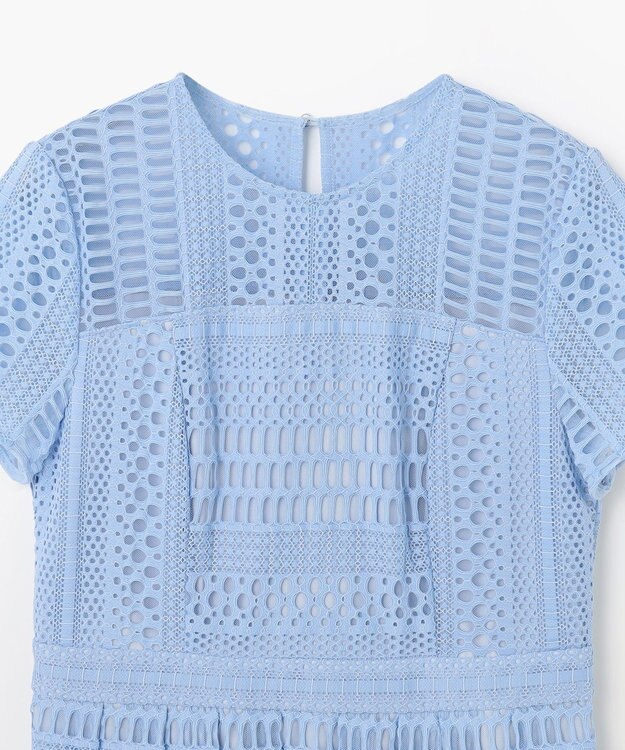 GRACE CONTINENTAL メッシュレースワンピース ブルー