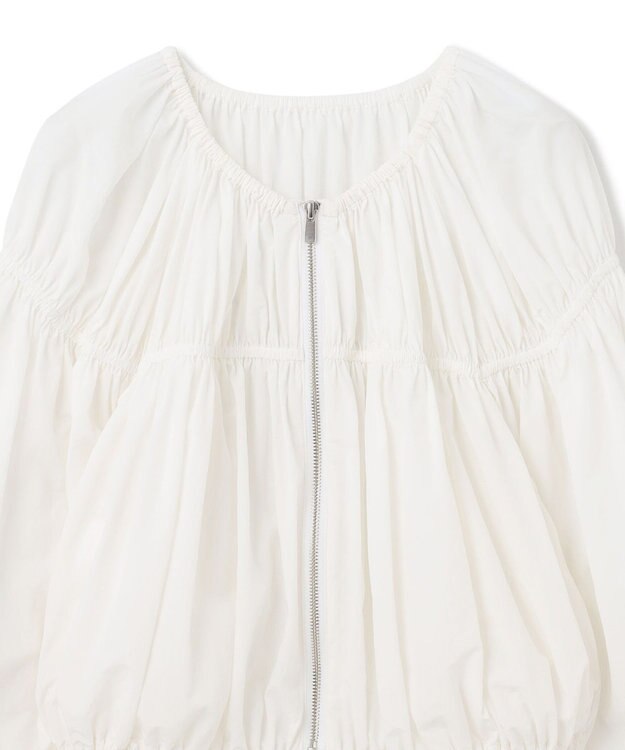 GRACE CONTINENTAL ギャザータフタブルゾン ホワイト