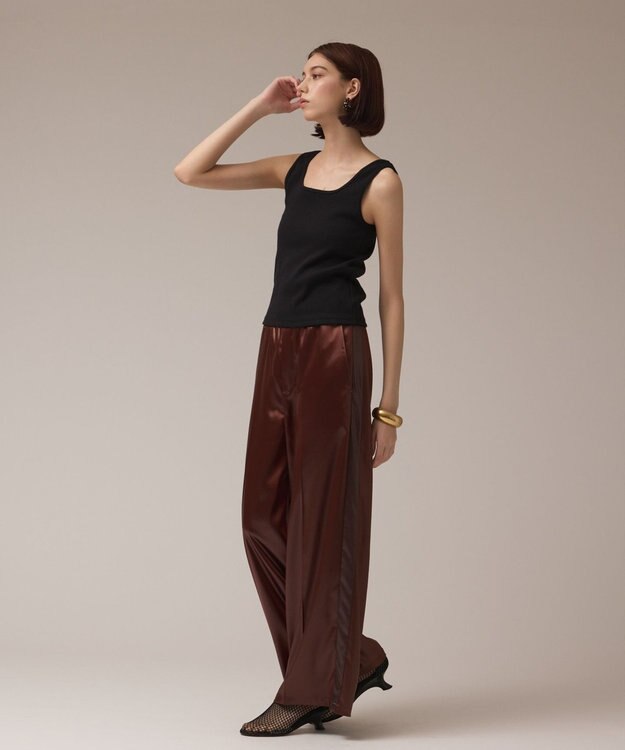 GRACE CONTINENTAL テレコリブトップ ブラック