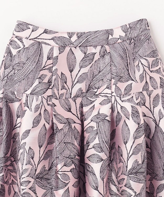 GRACE CONTINENTAL ボタニカルジャガードスカート ピンク