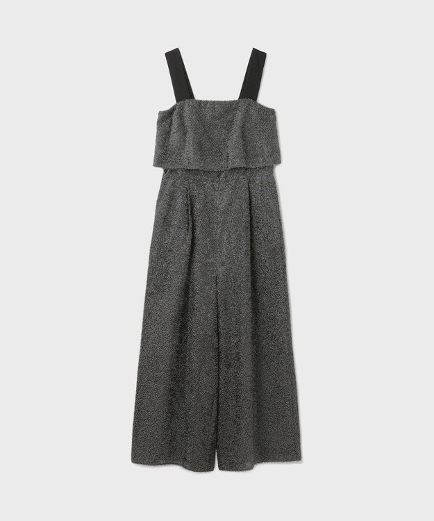 GRACE CONTINENTAL カットジャガードサロペット グレー