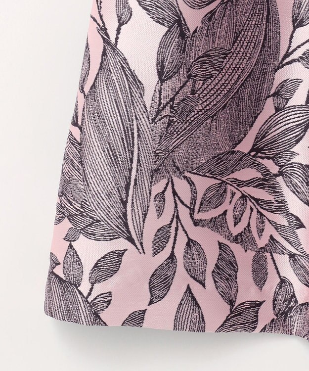 GRACE CONTINENTAL ボタニカルジャガードスカート ピンク