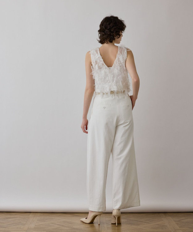 GRACE CONTINENTAL フリンジベスト ホワイト