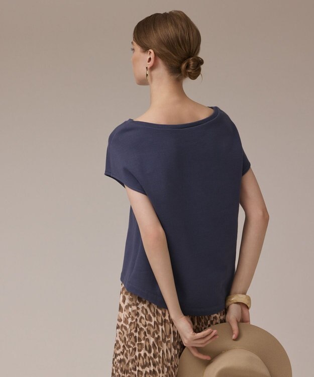 GRACE CONTINENTAL ハートプリント裏毛トップ ネイビー