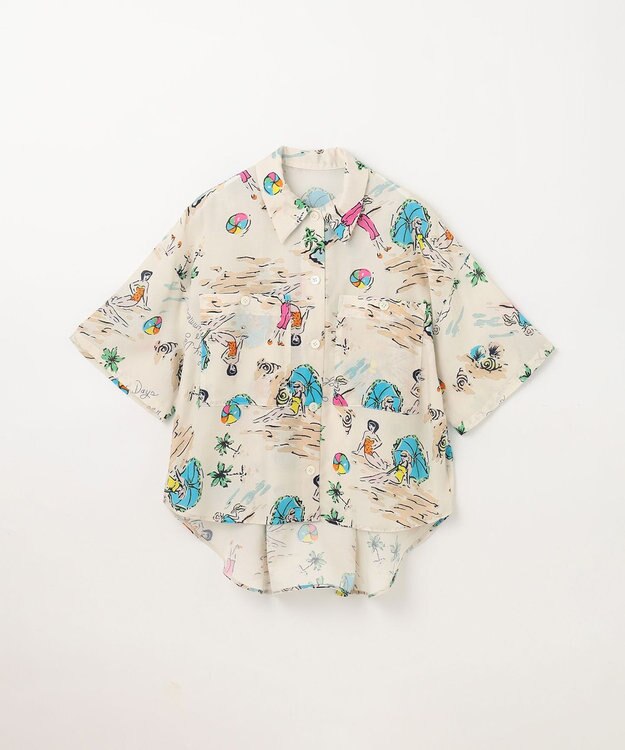 GRACE CONTINENTAL リゾートプリントシャツ キナリ