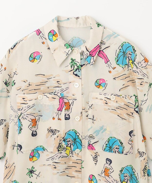 GRACE CONTINENTAL リゾートプリントシャツ キナリ