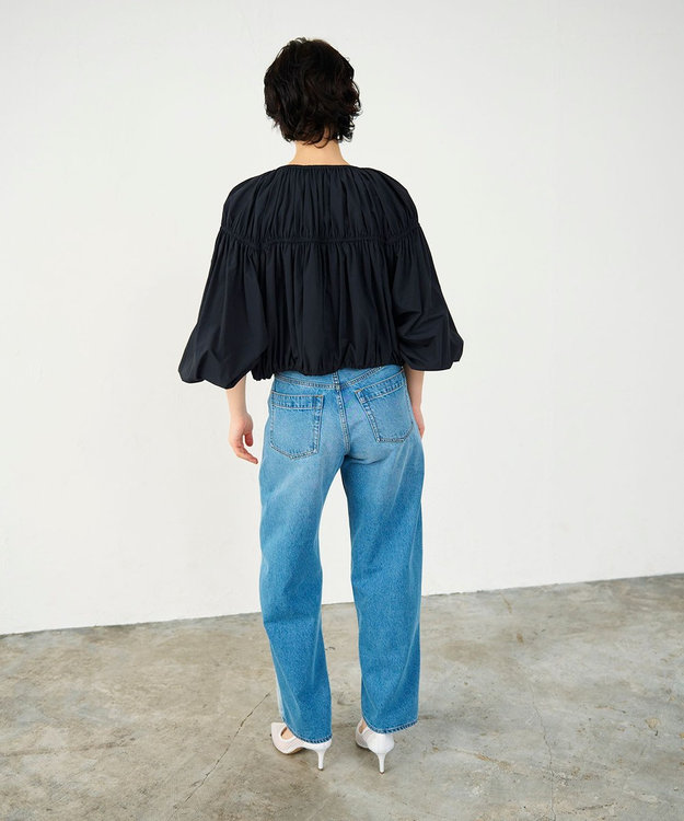 GRACE CONTINENTAL ギャザータフタブルゾン ブラック