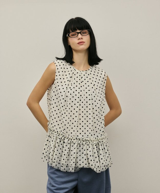 GRACE CONTINENTAL チュールティアードブラウス キナリ