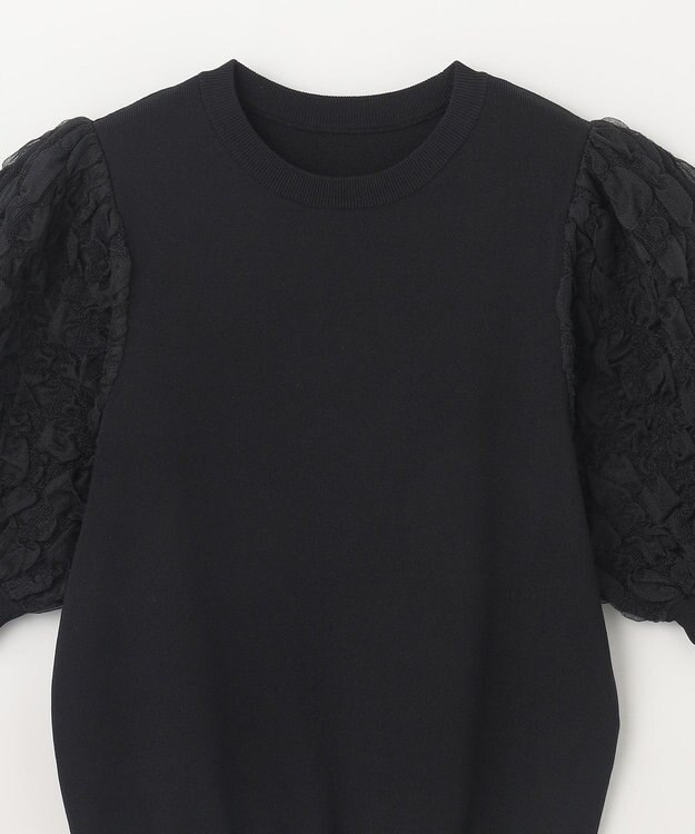 GRACE CONTINENTAL シアーハーフニットトップ ブラック