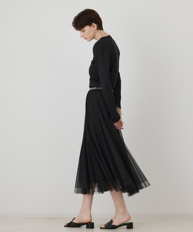 GRACE CONTINENTAL ラメクルーカットトップ ブラック