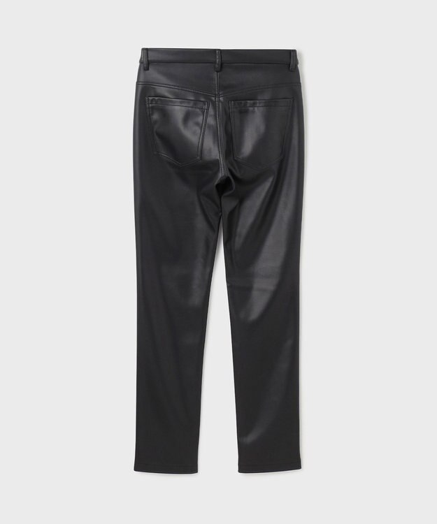 GRACE CONTINENTAL フェイクレザースリムstパンツ ブラック