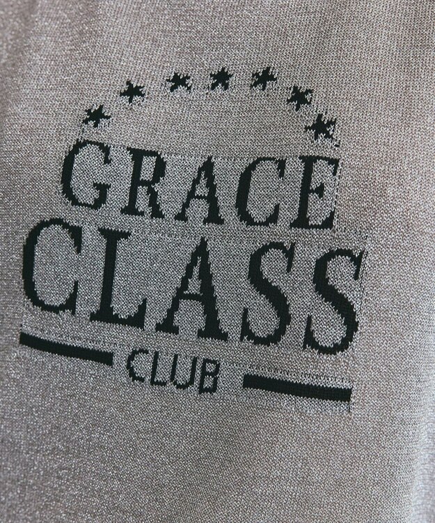 GRACE CONTINENTAL ラメジャガードノースリーブ グレー
