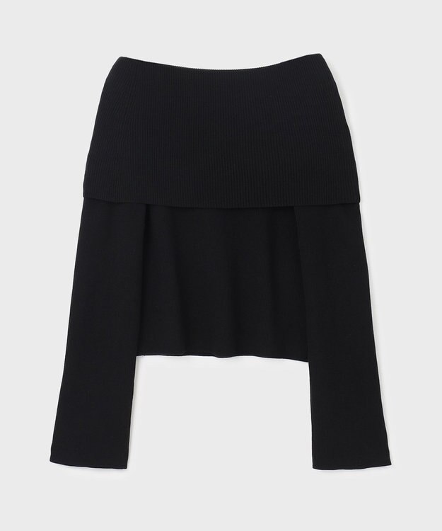 GRACE CONTINENTAL オフショルニットトップ ブラック