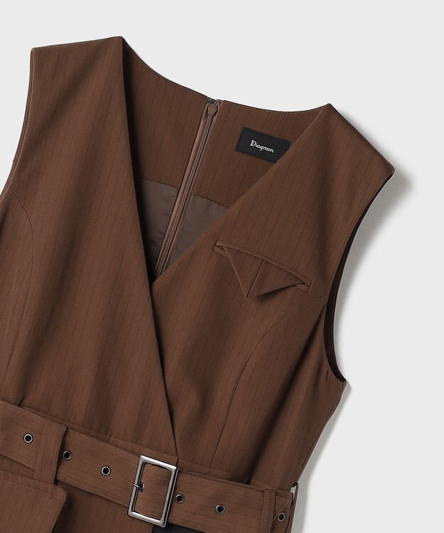 GRACE CONTINENTAL プリーツジャンパースカート ブラウン