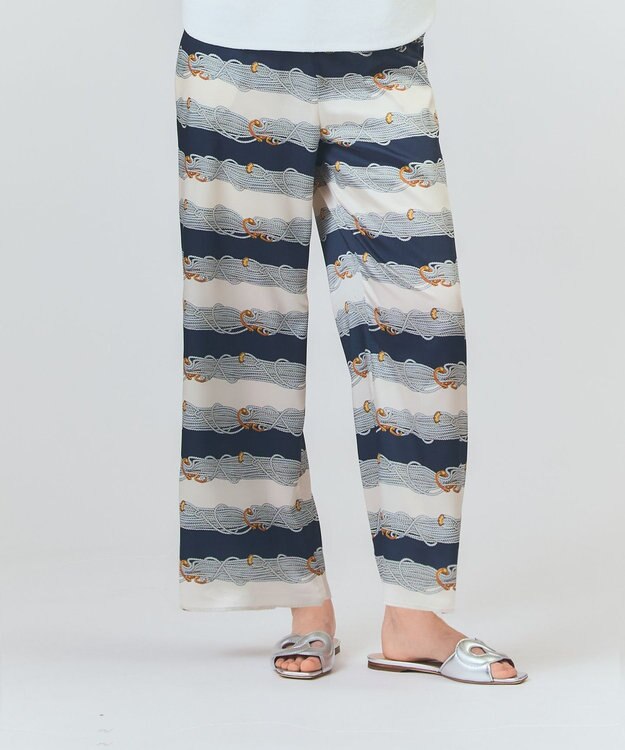 GRACE CONTINENTAL ロープボーダーパンツ ネイビー