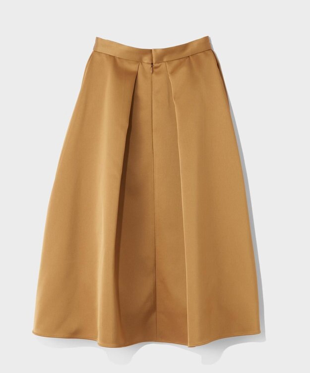 GRACE CONTINENTAL ボリュームサテンタックスカート キャメル