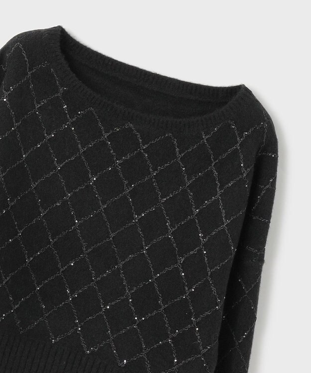 GRACE CONTINENTAL スパークルニットトップ ブラック