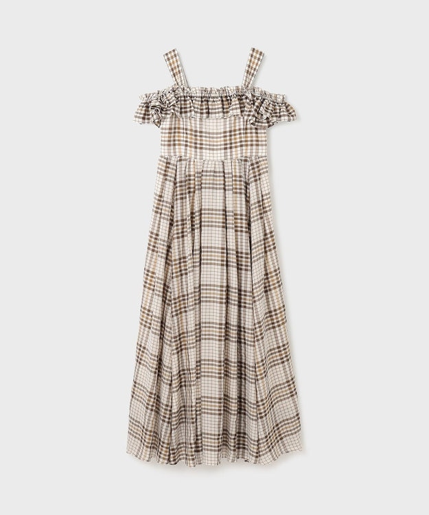 GRACE CONTINENTAL チェックサッカーワンピース ブラウン