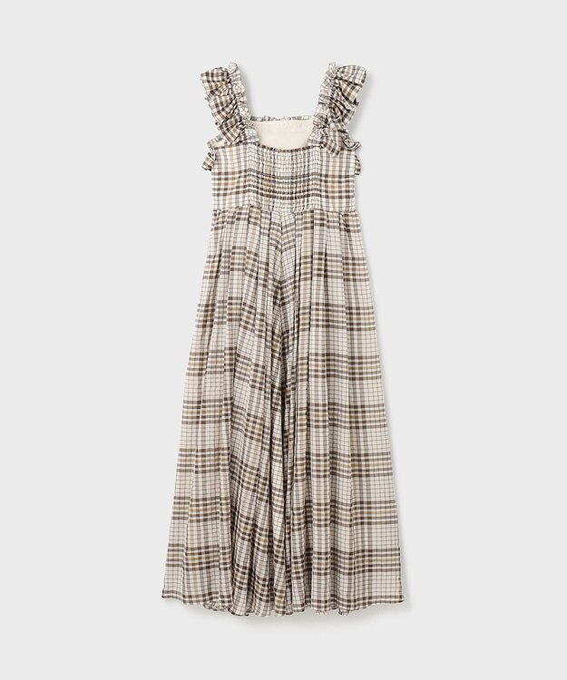 GRACE CONTINENTAL チェックサッカーワンピース ブラウン