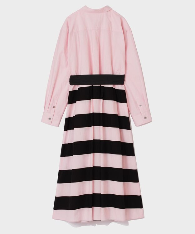 GRACE CONTINENTAL ボーダーコンビシャツワンピース ピンク