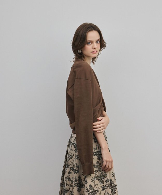 GRACE CONTINENTAL レイヤードニットトップ ブラウン