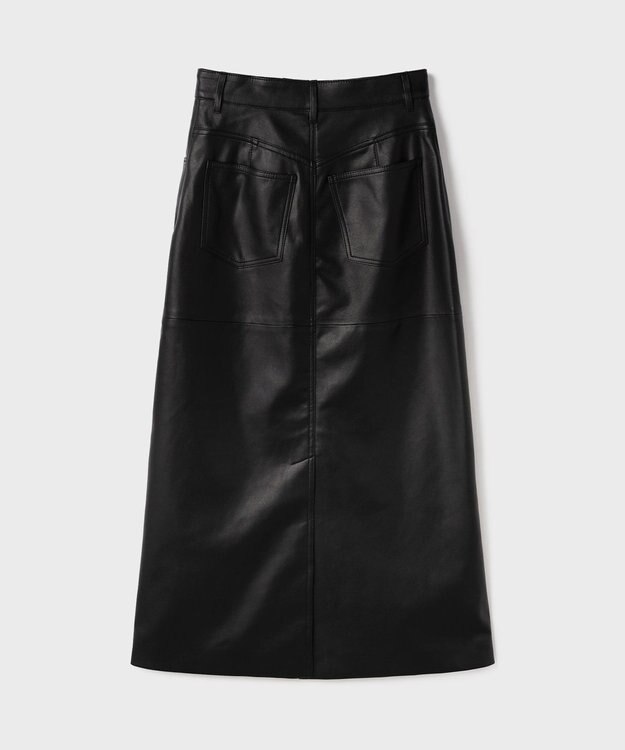 GRACE CONTINENTAL フェイクレザータイトスカート ブラック