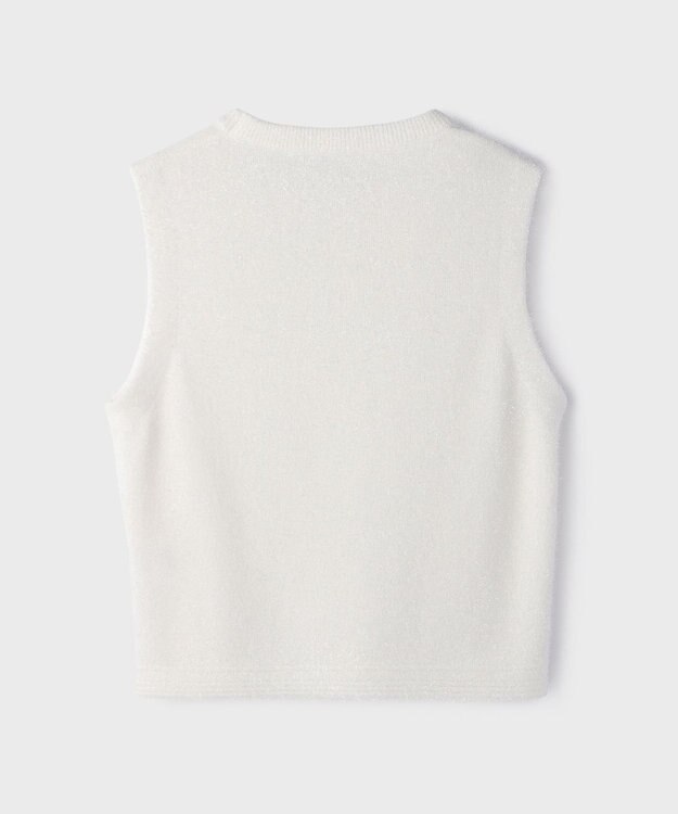 GRACE CONTINENTAL ラメフェザ－ニットトップ ホワイト