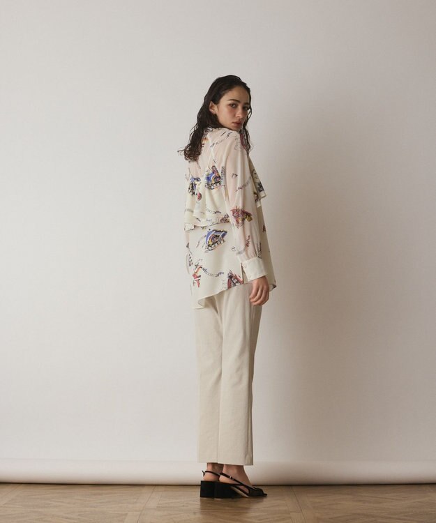 GRACE CONTINENTAL ストレッチフレアパンツ ベージュ