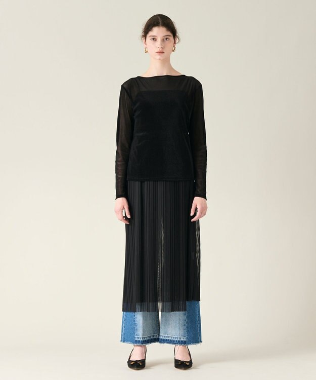 2023aw GRACE CONTINENTALフェザーチュールプリーツスカート フェザーチュールプリーツスカート / GRACE CONTINENTAL | GRACE