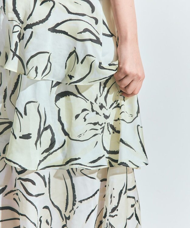 GRACE CONTINENTAL プリントレイヤードスカート キナリ