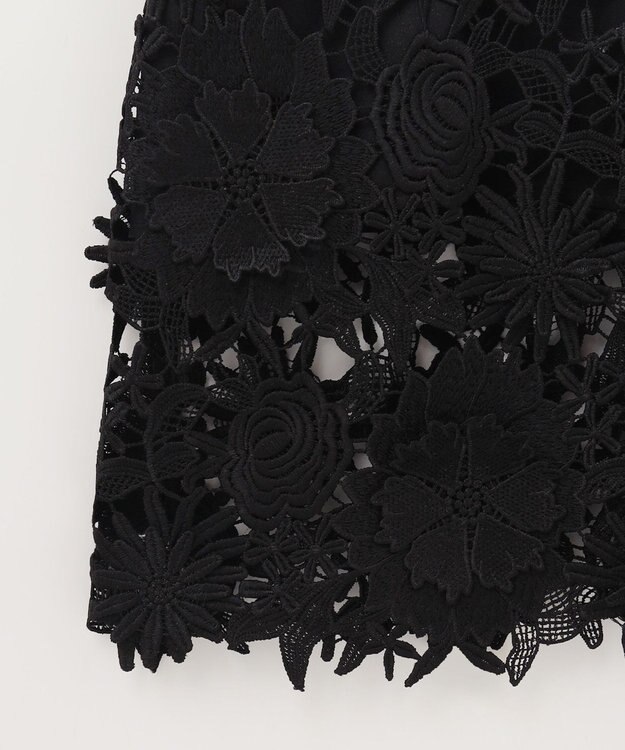 GRACE CONTINENTAL ケミカルフラワーレースワンピース ブラック