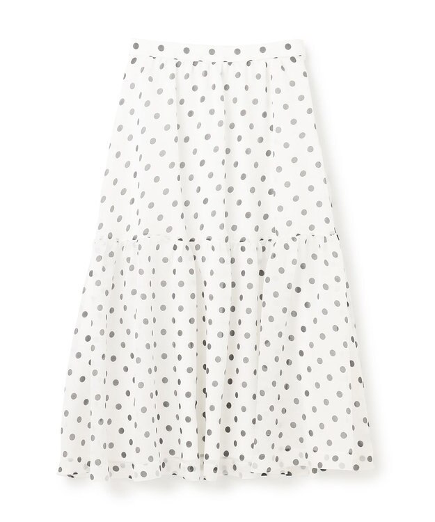 GRACE CONTINENTAL シアードットプリントスカート ホワイト
